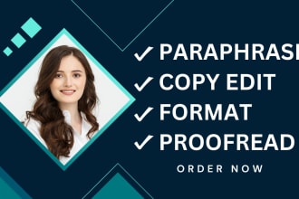 paraphrase, proofread, rewrite, line edit and format your e book