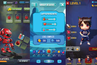 design professional and modern game UI for PC and mobile