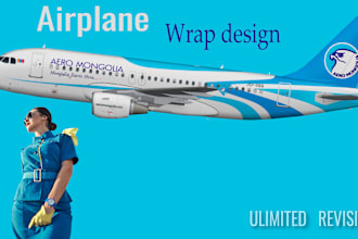 create airplane logo intro advertisement wrap design