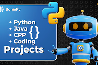 code your python, data structures, r, java, cpp tasks and projects