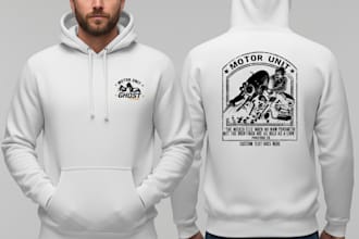 design trendy streetwear hoodie sublimation with mockup