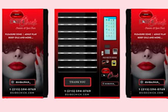 design vending machine wrap, atm, hair and lashes