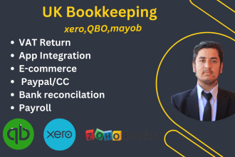 do UK bookkeeping, vat return in quickbooks, xero