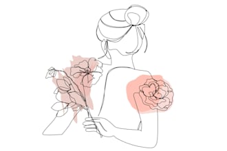 draw vector line art illustration, one line art 24 hours