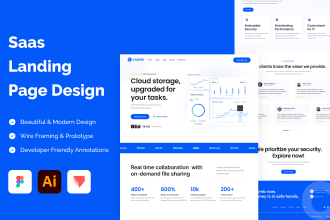 design saas landing page UI UX in figma
