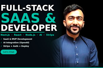 build your saas web app or mvp with next js react nest js and stripe