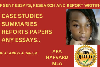 do essay writing, case study, research writing, summary reports, market research