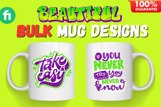 create a custom typography coffee mug design or coffee cup design