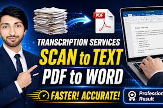 transcribe or retype PDF, scanned document pages