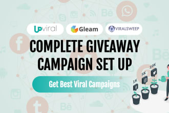 set up complete upviral gleam giveaway campaign for your brand