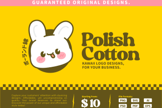create an aesthetic kawaii logo
