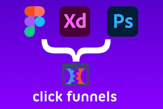 convert figma, xd, PSD, sketch design to click funnel landing page