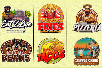 design food bbq kitchen restaurant and coffee shop logo