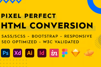 convert figma to html css responsive with bootstrap website