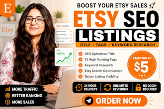rank etsy SEO listings to bost your etsy sales