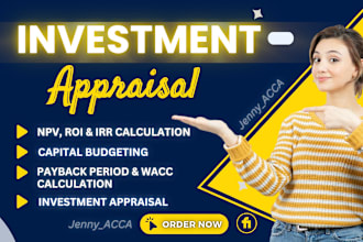 do npv or net present value, irr, wacc, payback period and ROI calculation