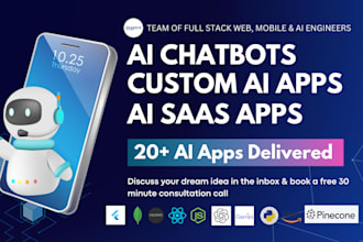 develop ai chatbot ai app ai website ai saas app with ongoing support