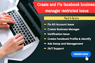 help you to create fix facebook business manager, ads account
