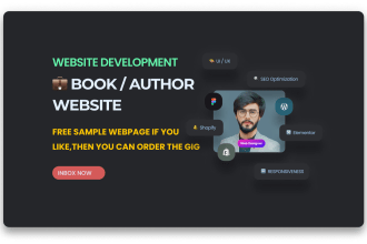 design author website, book author website, author portfolio