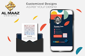 design pro digital business card, vcard, print ready card with qr code