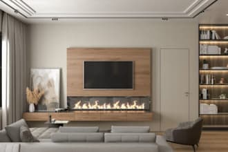 design modern cabinet, TV media wall, shelf, kitchen design