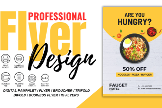 design a digital pamphlet flyer brochure trifold bifold and business flyer