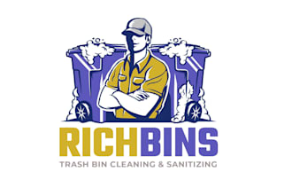 make a vector pressure washing logo for your business