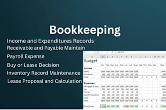 do bookkeeping, receivable payable maintenance, expenses, income