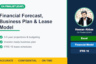 create financial forecast, business plan and lease calculations