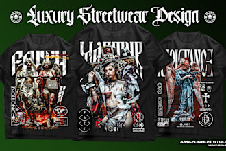 make a modern edgy y2k streetwear graphic design for your clothing brand