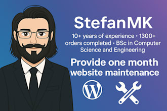 provide one month website maintenance