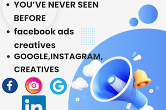 create facebook,instagram,google ads images  and logo images