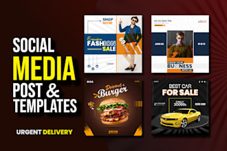 design social media ads promotion posts template