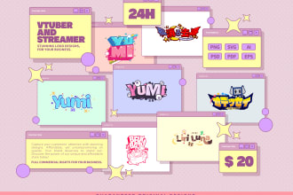 create a cute aesthetic vtuber logo