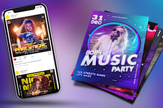 do new year, music, club, birthday, party, event flyer