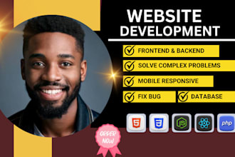 build custom website development as a full stack developer