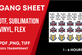 do gang sheet design in 1 to 6 hours dtf