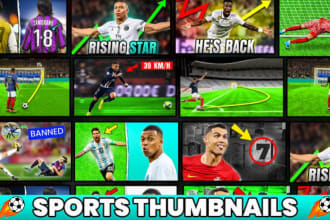 design sports football or soccer youtube thumbnails