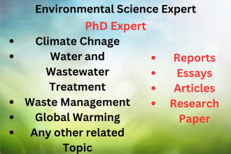 research about environmental sciences and climate change related projects