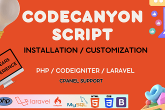 install or customize your codecanyon php script on the cpanel