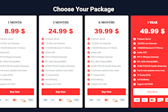 create a professional iptv website for iptv services or iptv reseller, stream
