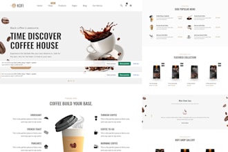 design a coffee shopify store, coffee shop, coffee website, wix coffee store