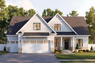 do stunning 3d renders of exterior home design remodel of house front elevation