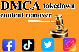 remove copyright content from facebook, tiktok instagram and twitter under dmca