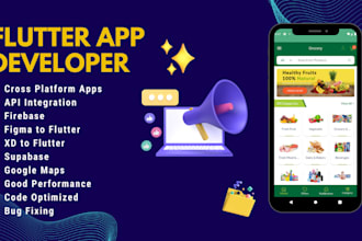 develop your flutter app with firebase UI UX and figma to flutter design in dart