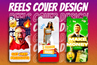 design reels cover, youtube shorts and tiktok thumbnails,