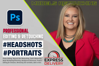 do professional business headshot or portrait retouch, change background