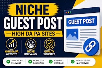 provide niche guest post backlinks with high da pa sites