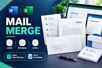 do mail merge, avery labels, envelops, letters