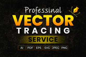 do manual vector tracing, vectorize images, redraw logo, or image to vector